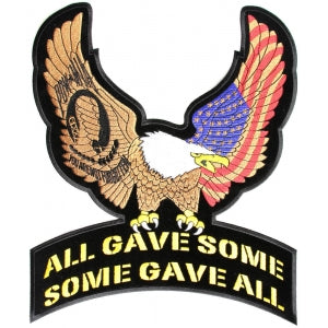 POW MIA Eagle With Raised Wings, All Gave Some, Some Gave All, Large Back Patch