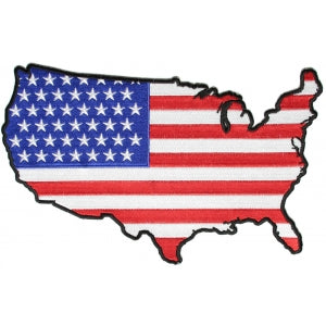 US Map With Flag Large Back Patch