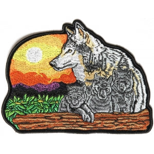 Wolf and Cubs Medium 6 Inch Patch