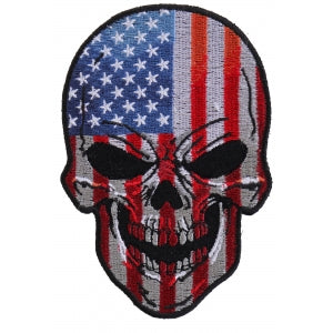 American Flag Small Skull Patch