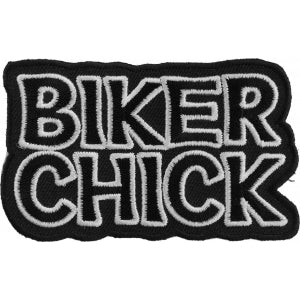 Biker Chick Black White Patch