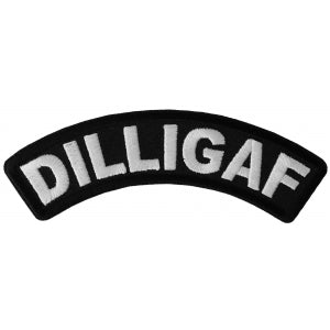 Dilligaf Black White Small Rocker Biker Patch