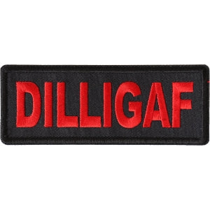 Dilligaf Biker Patch In Red