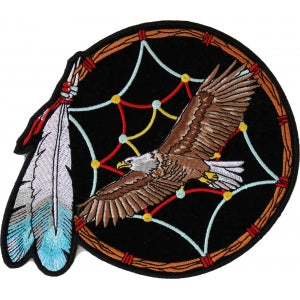 Feather Dreamcatcher Eagle Iron on Patch Medium