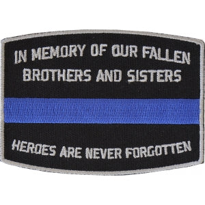 Fallen Officer Memorial Blue Line Patch