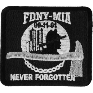 FDNY MIA Never Forgotten Iron on Patch