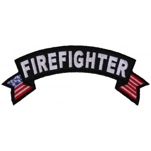 Firefighter US Flag Small Rocker Patch