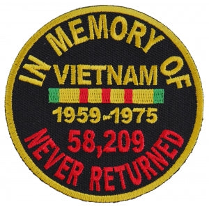 In Memory Of Vietnam Round Patch