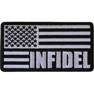 Infidel American Flag Black White Patch