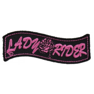 Lady Rider Biker Patch with Rose