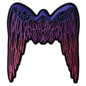 Pink Angel Wings Large Embroidered Iron on Patch