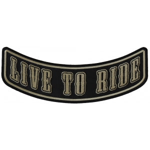 Live To Ride Lower Rocker Beige Over Black Patch