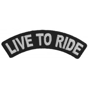 Live To Ride Small White Biker Rocker Patch