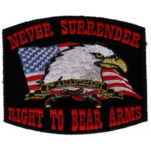 Never Surrender Right To Bear Arms 2nd Amendment Black Patch