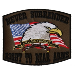 Never Surrender Right To Bear Arms 2nd Amendment Iron on Patch