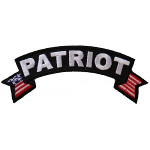 Patriot Rocker Iron on Patch With US Flag