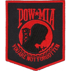 POW MIA Patch Black Red