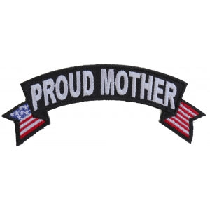 Proud Mother US Flag Rocker Patriotic Iron on Patch