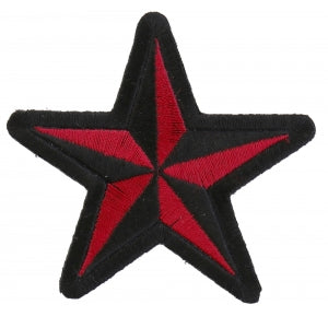 Red Black Star Novelty Iron on Patch