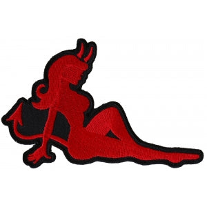 Red Devil Girl Novelty Iron on Patch