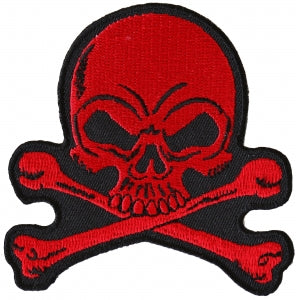 Red Skull and Crossbones small Patch