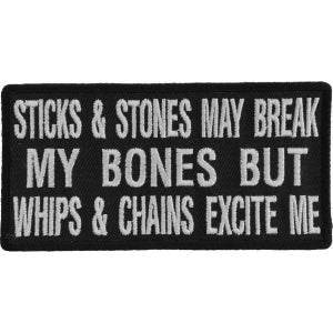 Sticks and Stones Funny Iron on Patch