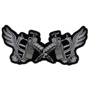 Tattoo Guns Wings Novelty Iron on Patch