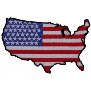 Unites States Map With US Flag Patch