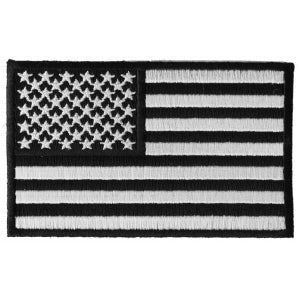 US Flag Black White Patch 4 Inch