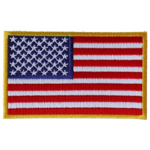 US Flag Patch 4 Inch Yellow Border