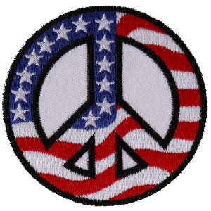 US Flag Peace Sign Novelty Iron on Patch