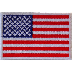 US Flag White Border Patch