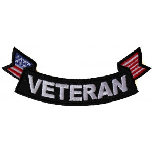 Veteran Lower Rocker with US Flag Small Patch