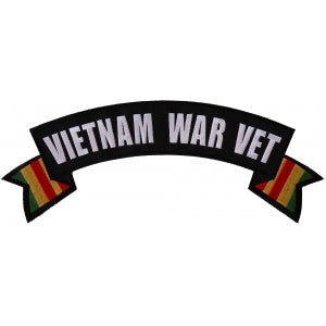 Vietnam War Vet Rocker Patch With Flags